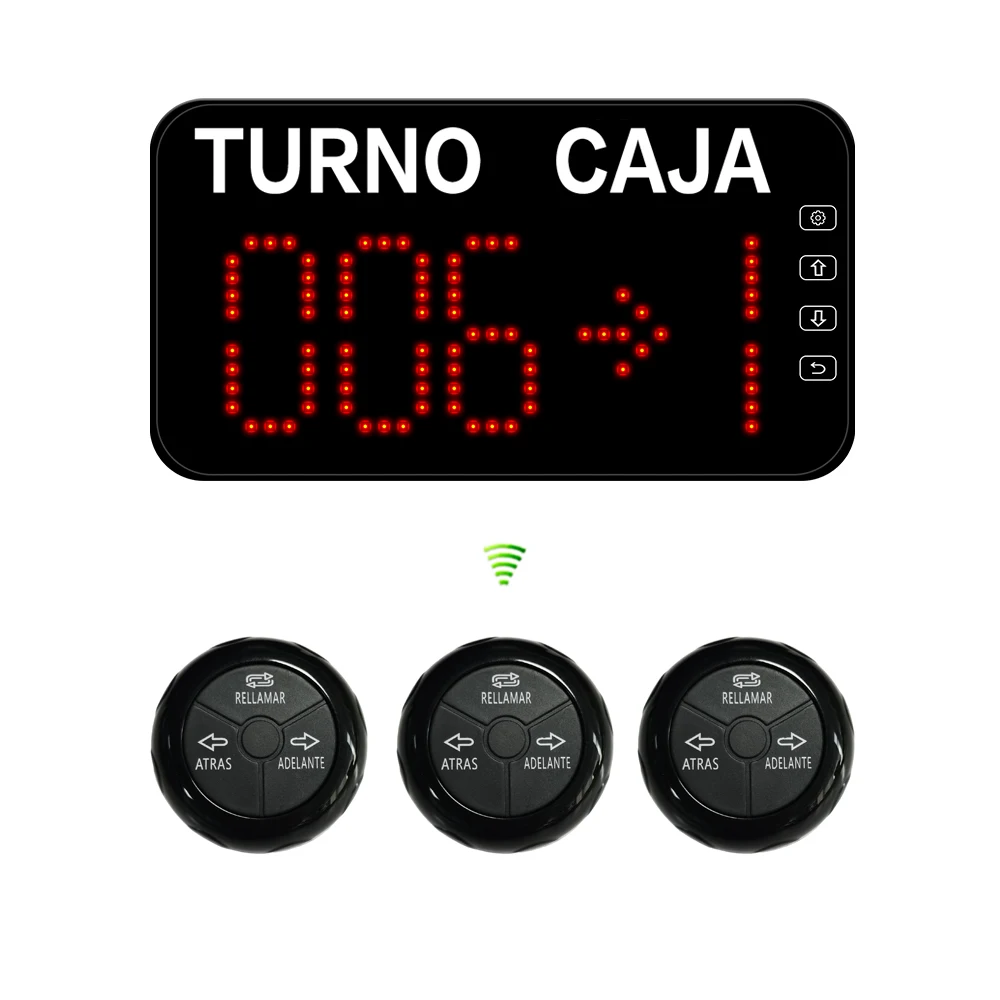 Wireless Queue Calling System Turn O Matic TURNO 3-Digit Display Screen with Next Control Button for Bubble Tea Cafe Restaurant