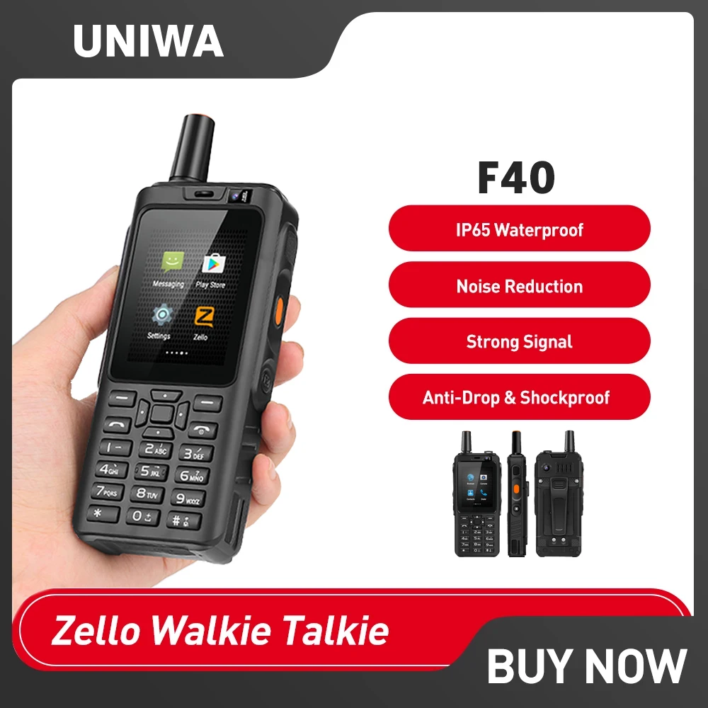 UNIWA F40 Zello Walkie Talkie Smartphone Android POC Radio Walkie Talkie Mobile Phone 2.4" Touch Screen 1GB+8GB 4000mAh Pho