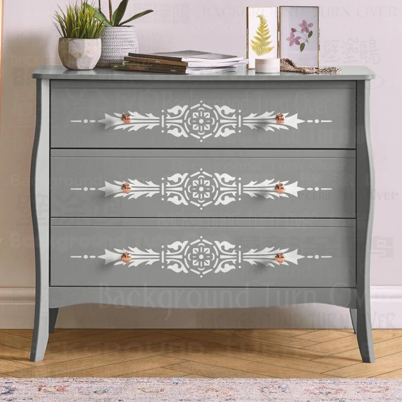 70cm - 110cm Stencil For Painting Wall Decor Decorative Decors Template To Paint Damask Border Sideboard Baroque Rococo S434