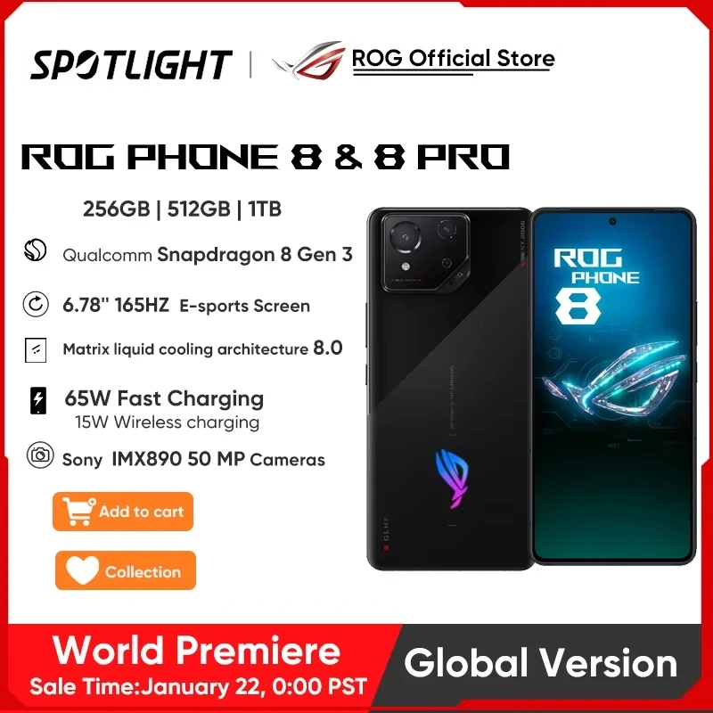 ASUS ROG 8 5G Matrix liquid cooling architecture 8.0 6.78-inch 165HZ eSports screen 65W fast charging dust and water resistant