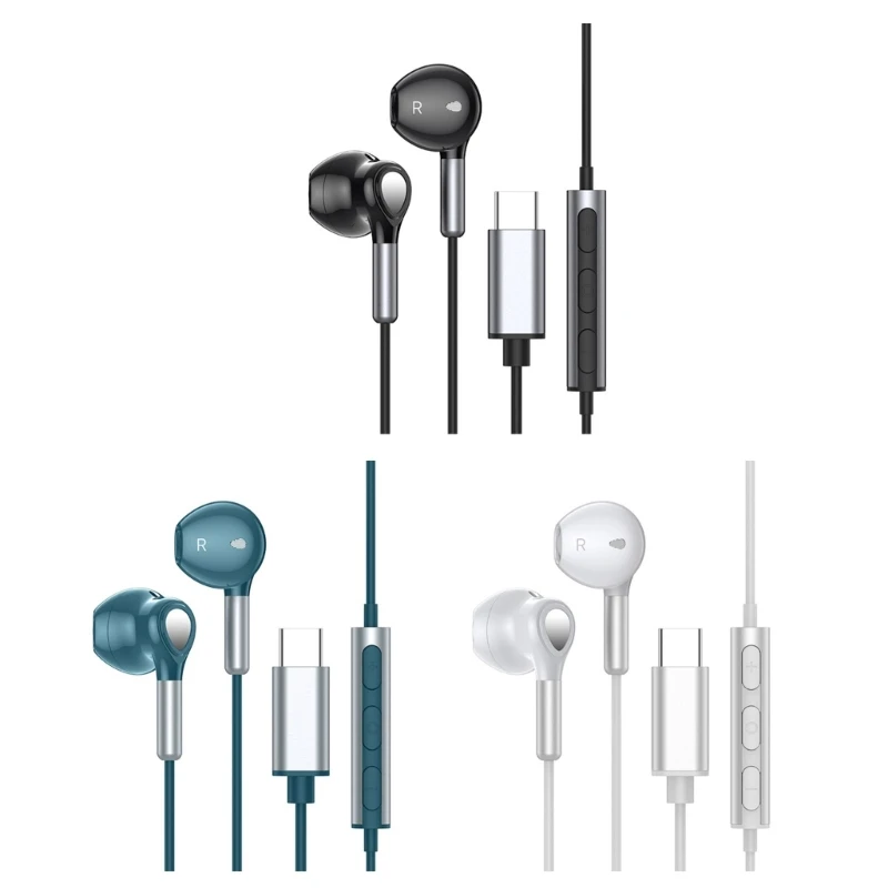 Volume Control Wire Control Heavy Bass Headset Heavy Bass Hifi USB C Earbuds Dropship