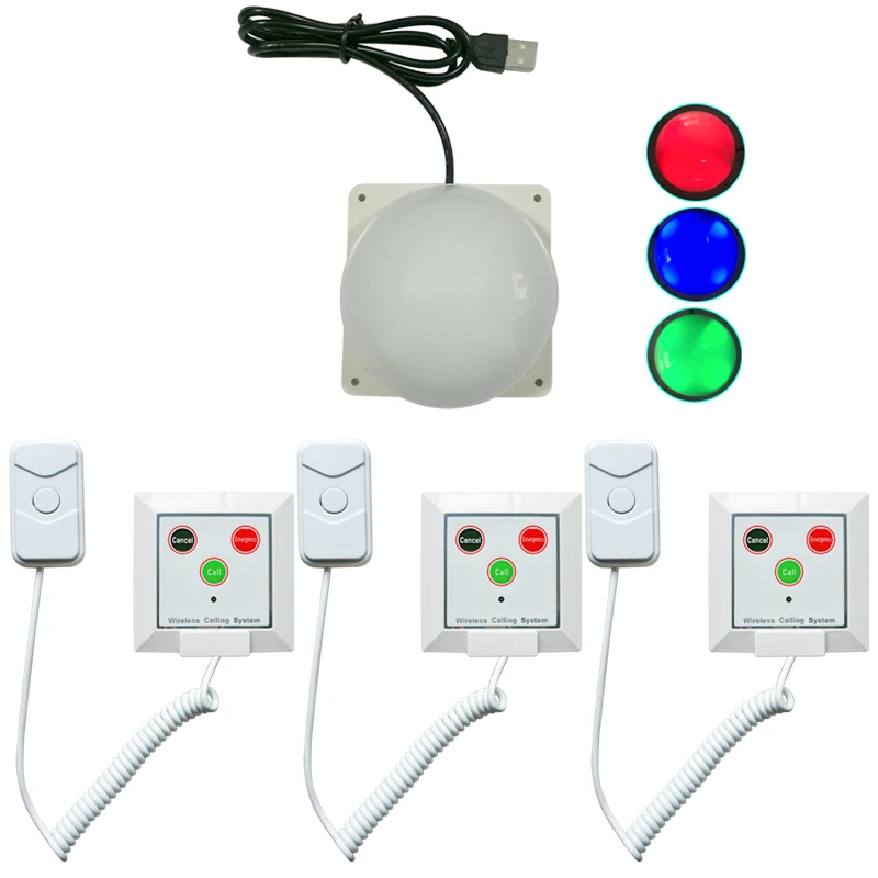 Wireless Caregiver Pager Nurse Calling System Hospital SOS Bell Waterproof Call Button for Elderly/Patients/Disablity
