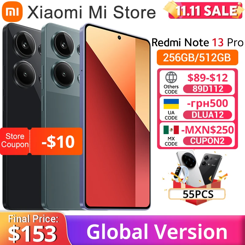 Global Version Xiaomi Redmi Note 13 Pro 4G MediaTek Helio G99-Ultra 200MP OIS Camera 67W Turbo Charging 6.67" AMOLED displa