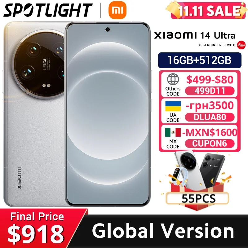 Xiaomi 14 Ultra Global Version Snapdragon® 8 Gen 3 Leica quad camera 90W HyperCharge IP68 CellPhones 120Hz 6.73" AMOLED Dis