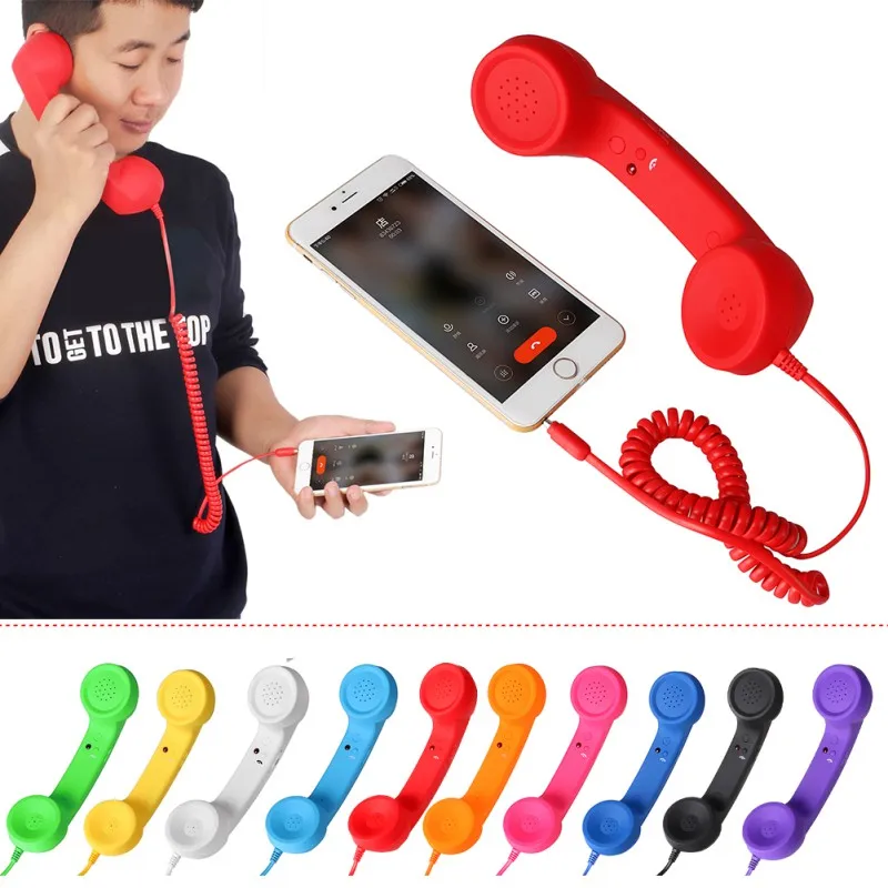 3.5mm Wired Universal Headphone Microphone Classic Retro Phone Handset Cell Receiver Phone Call Receiver For Iphone Android