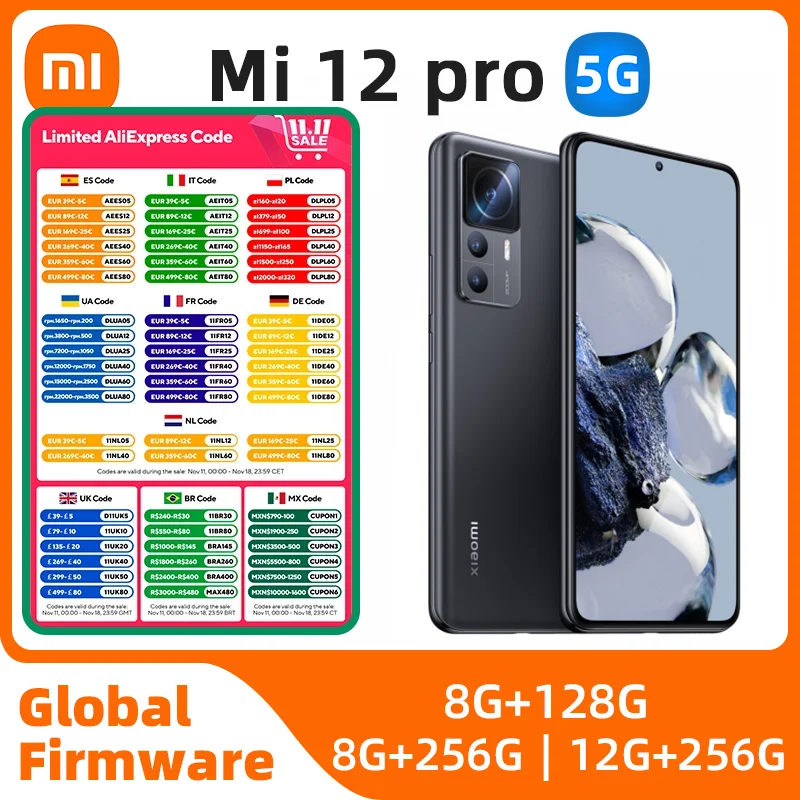 Xiaomi 12 Pro Global version Mi 12Pro Android phone 120W Fast Charger 50MP Triple Cameras 120HZ 4600mah used phone