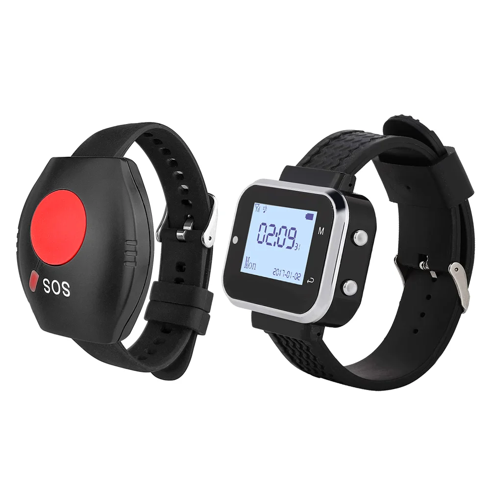 Wireless Call System CTT16 Bracelet Call Button Watch Receiver for Hospital Nursing Institutions Home Elderly Emergency call