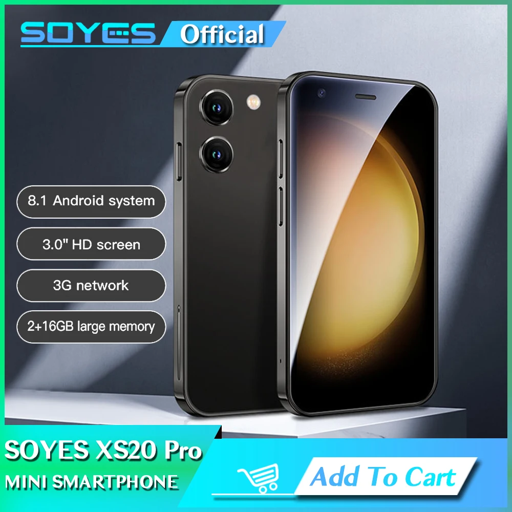 SOYES XS20 Pro 3.0" Small Phone 2GB RAM 16GB ROM Android8.1 Dual SIM Standby With Play Store BT Wifi GPS 3G Cell Phone