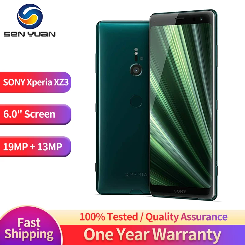 Original Sony Xperia XZ3 H8416 H9493 Japan version single/dual Card LTE 6.0" Octa-core RAM 64GB ROM19MP&13MP Unlocked C