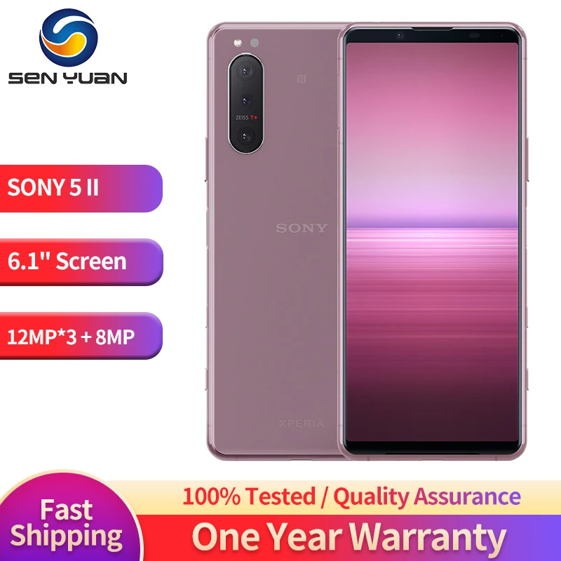 Sony Xperia 5 II 5ii 5G Dual Sim XQ-AS52 XQ-AS72 8GB RAM 128/256GB ROM Original 6.1" OLED Snapdragon Octa Core NFC Mobile P