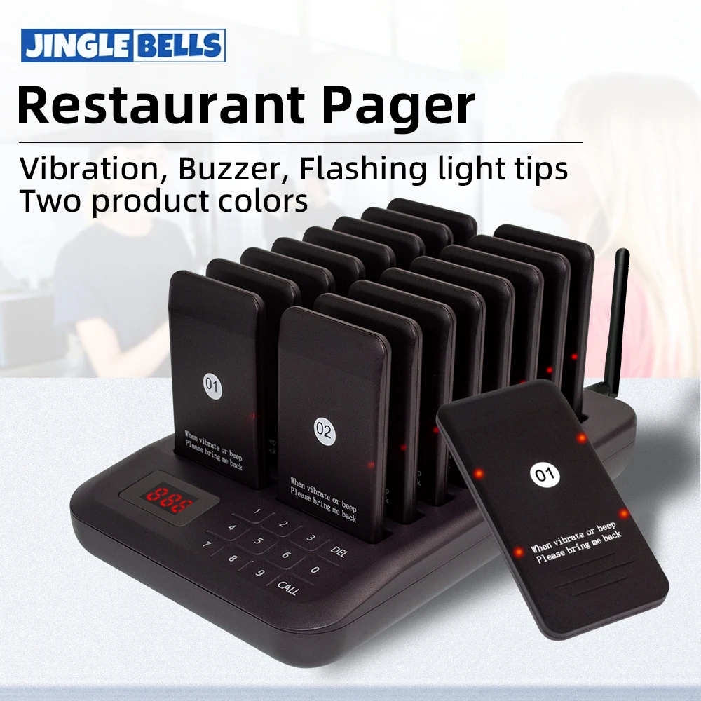 Restaurant Pager Pagers Wireless Caller Buzzer Church Beeper Bell Calling System Cafe 16 Coasters Bar Fast Food Truck Bars Hotel