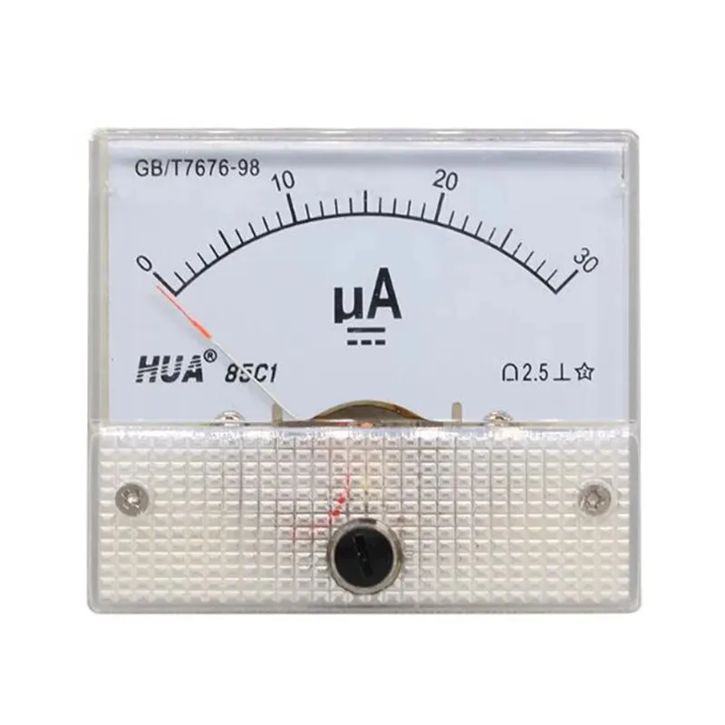 85C1Pointer DC micro ammeter DC 0-100uA 50uA 200uA 500uA Analog Panel AMP Current Meter Ammeter Gauge Amperemeter