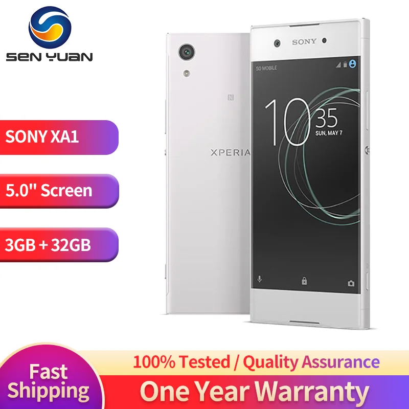 Original Sony Xperia XA1 phone G3121 G3112 Single/Dual SIM Card 5.0 Inch 23MP 4G LTE SmartPhone GPS WIFI XA1 cellphone