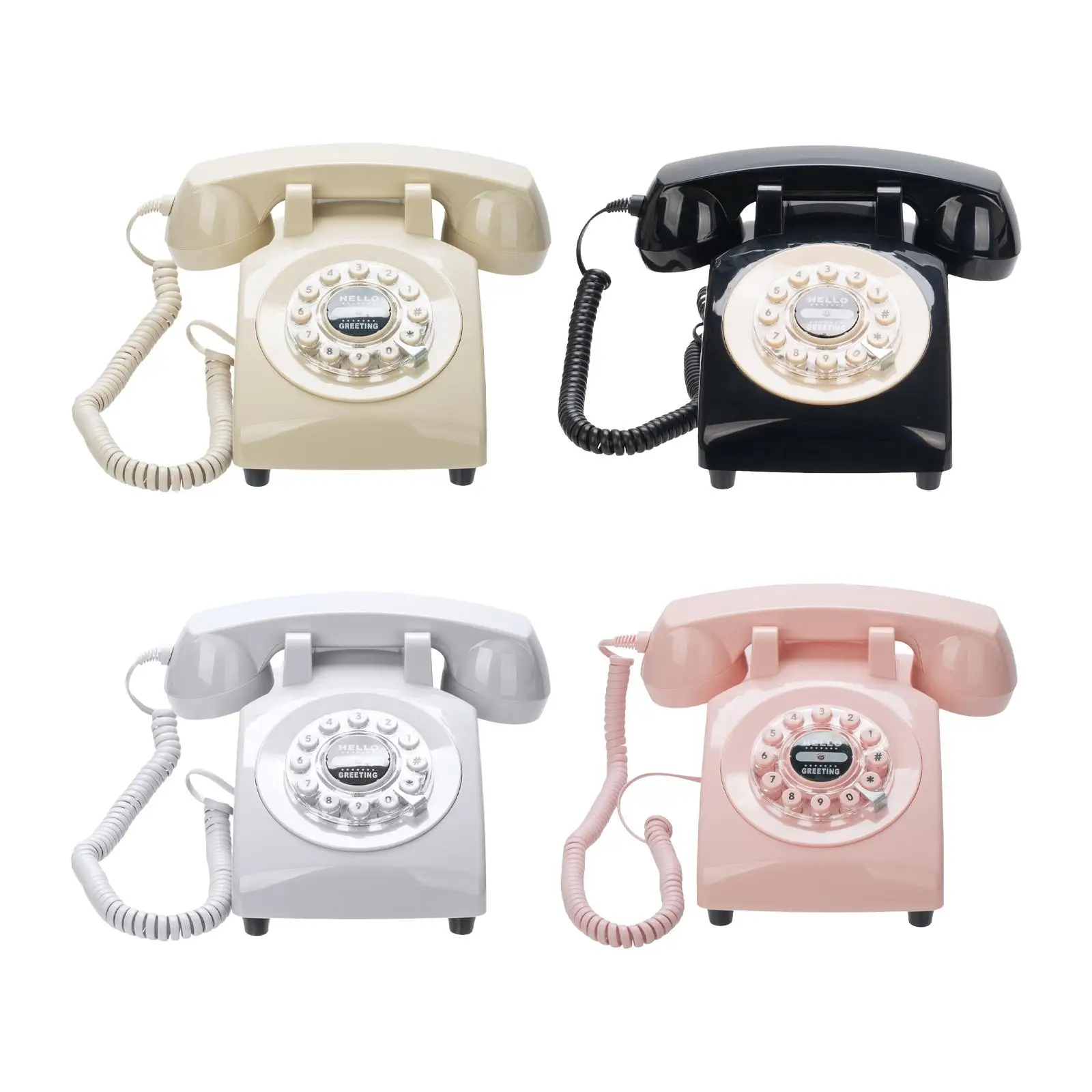 Guestbook Phone Push Button Rotary Dial Decorative Retro Landline Phone for Thanksgiving Retirement Party Gathering Home Office