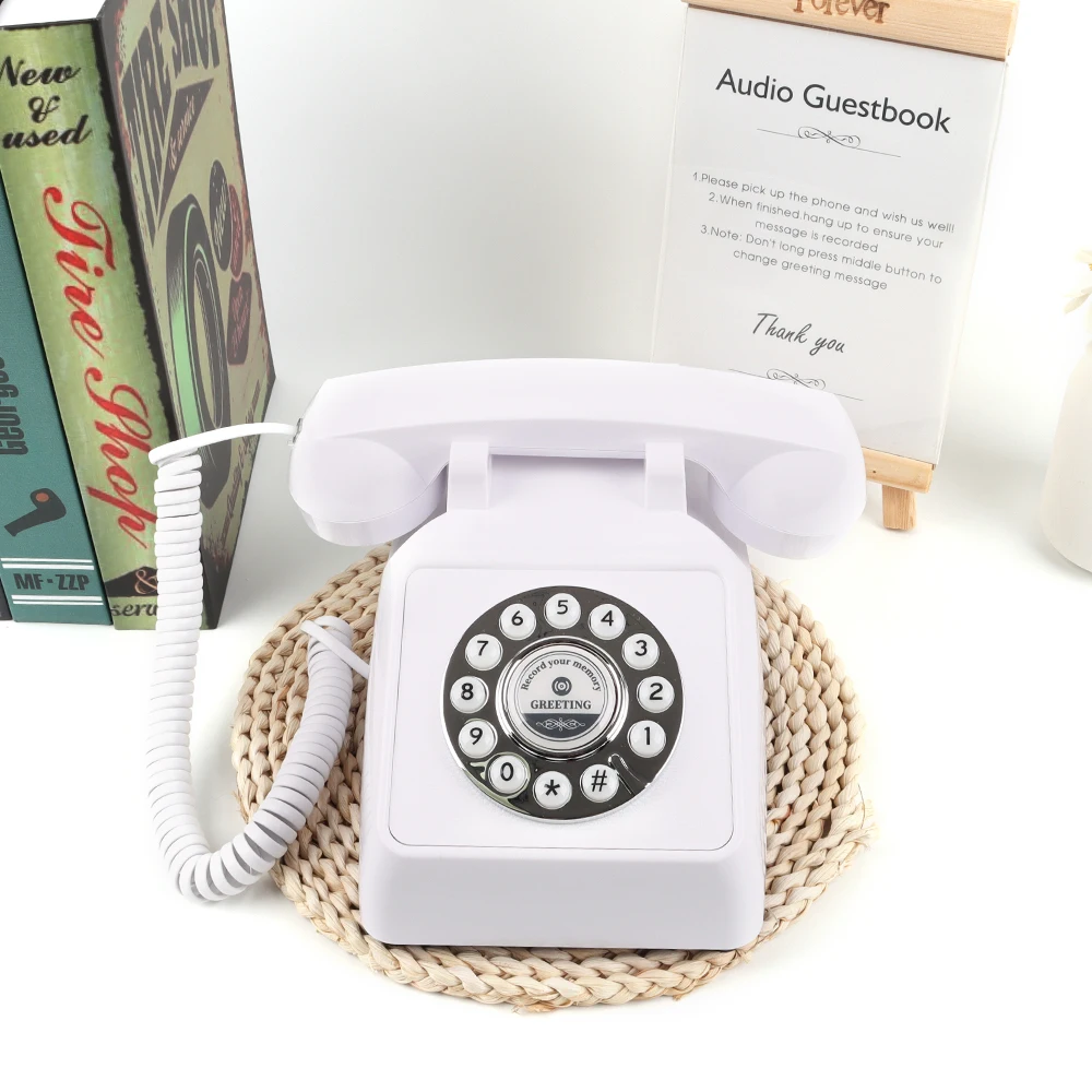 CHEETA Antique Wedding Audio Tape Recorders Message Recording Retro Confession Telephone Audio Guestbook Phone For Party