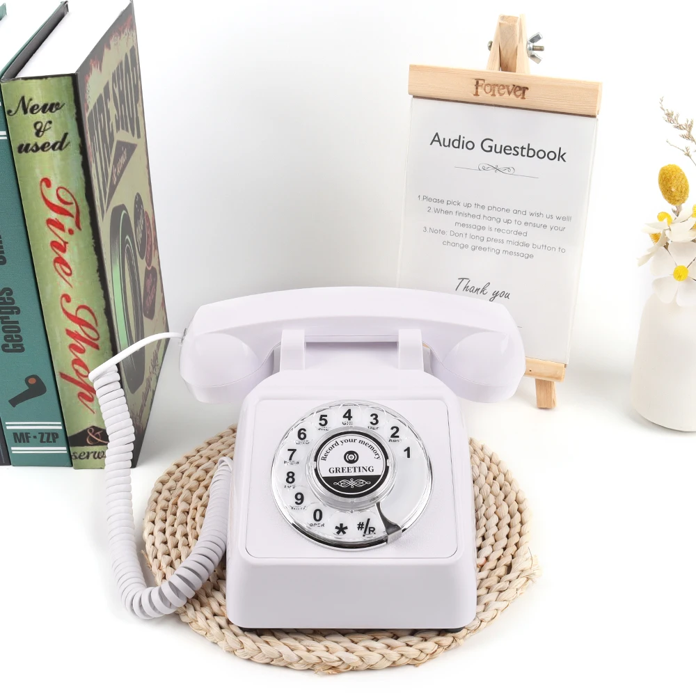 High Quality Antique Audio Guestbook Custom Wholesale Made Wedding Decoration Telephone Message Recording Confession Voicemail