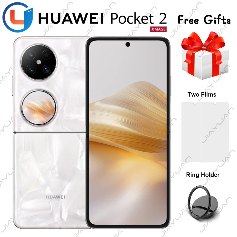 Orignal Huawei Pocket 2 Foldable Phone 6.94" 120Hz Folded Screen Kirin9000S HarmonyOS 4.0 Camera 50MP IPX8 Waterpoor Smartp