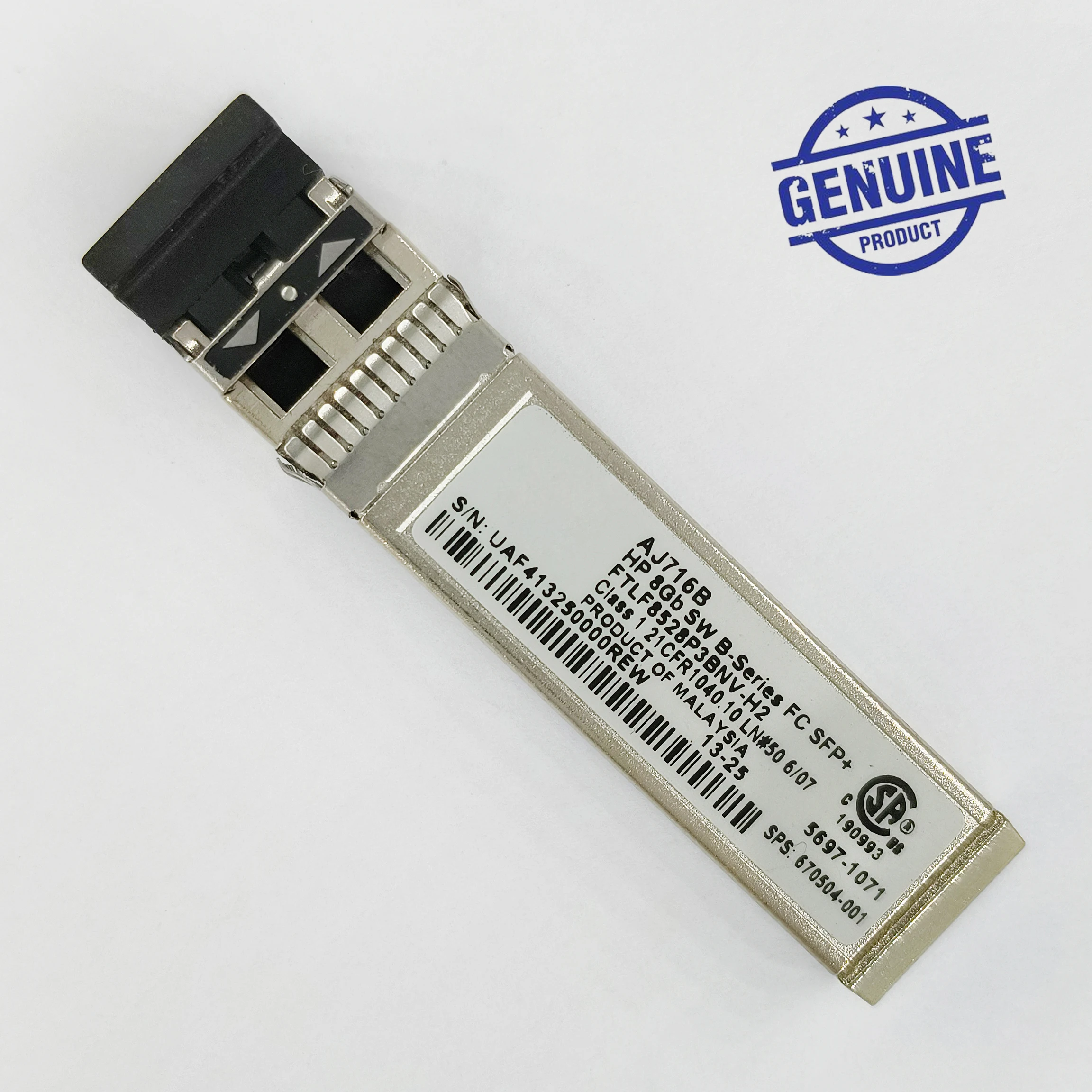 Genuine For HP AJ716B 8Gb SFP+ SPS 670504-001 SW B-Series FC FTLF8528P3BNV-H2 850nm Transceiver Optical Module