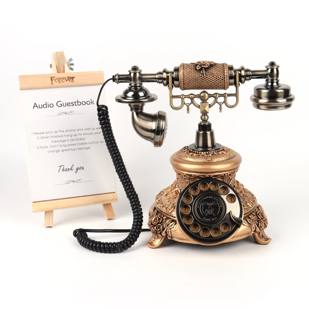 retro Wedding party birthday party message book telephone European classical audio message book wedding audio blessing book