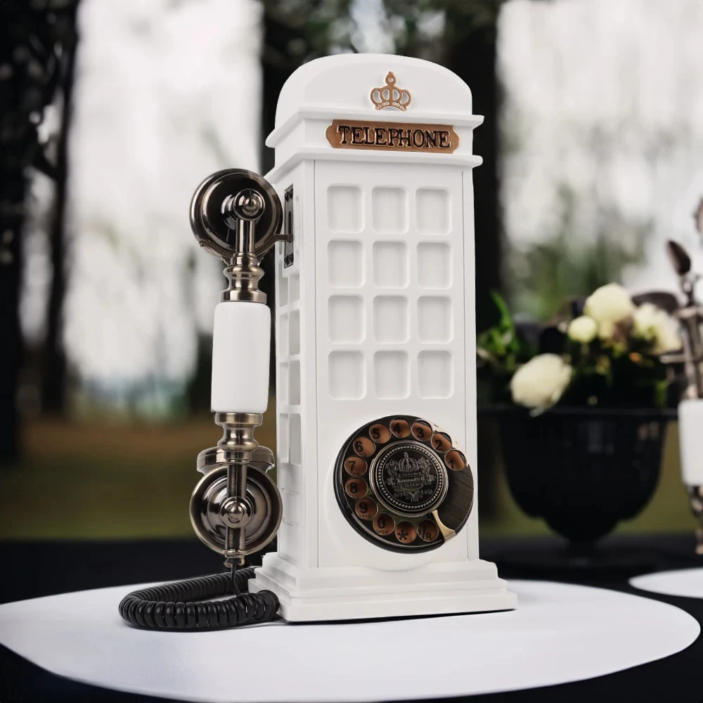 Audio Guestbook Wedding party recording audio message, retro phone booth
