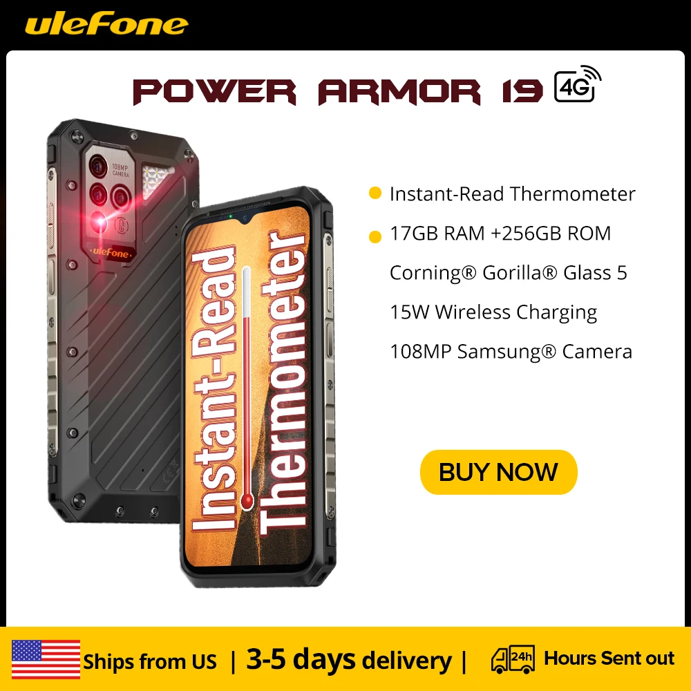 Ulefone Power Armor 19 Rugged Phone 17GB RAM 256GB ROM smartphone 108MP 66W 9600mAh Android 12 moblie phone Global Version