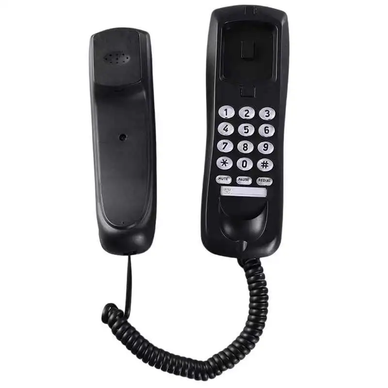 Slimline desk wall-mount small analog telephone Basic corded phone set