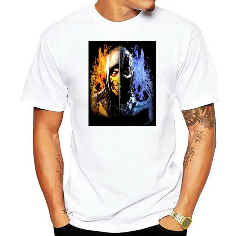 Men Mortal Kombat X Tees Scorpion VS Sub Zero Clothes MKX Liu Kang Popular Fighting Game T Shirt Fashion Cotton Printed T-Shirts
