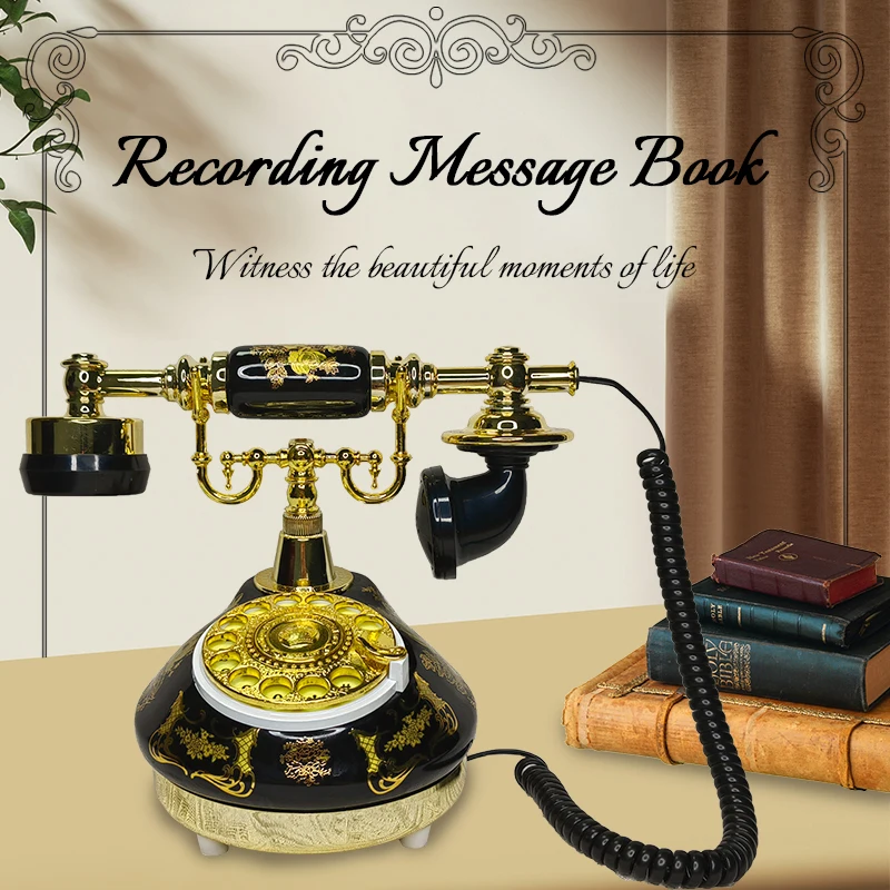 Classic antique voice message phone to retain guests’ beautiful voices, wedding, birthday, retirement banquet message book