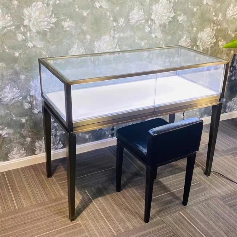 Custom high grade jewelry store design modern jewelry display cabinet luxury glass jewelry display