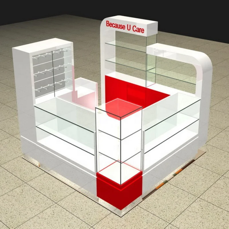 Custom, modern cell phone repair mall kiosk with light mall kiosk design for phone retail phone kiosk