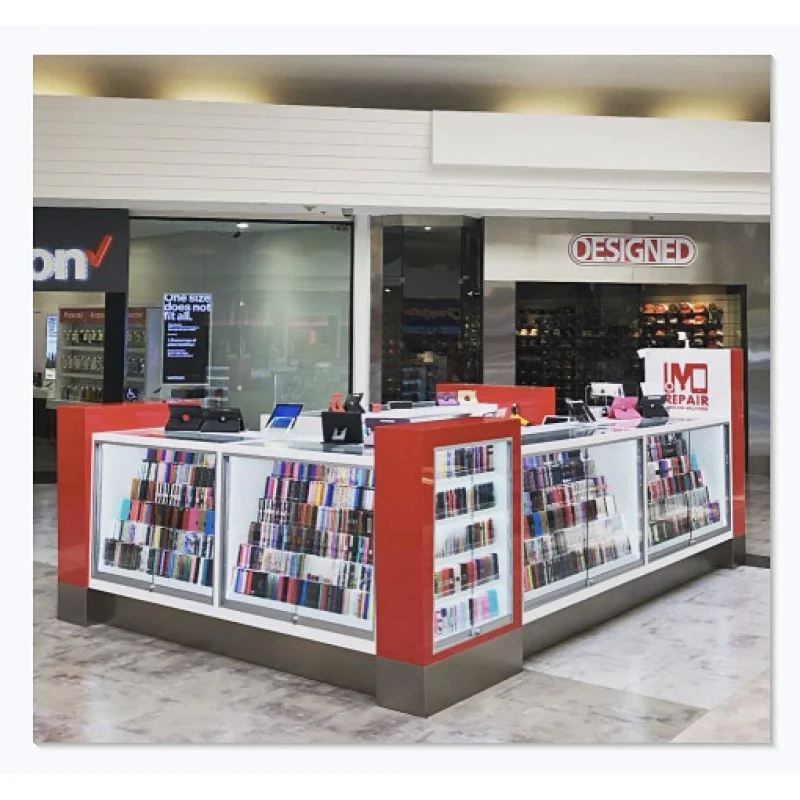 Custom made phone screen tablet island cellphone accessories kiosk for mall