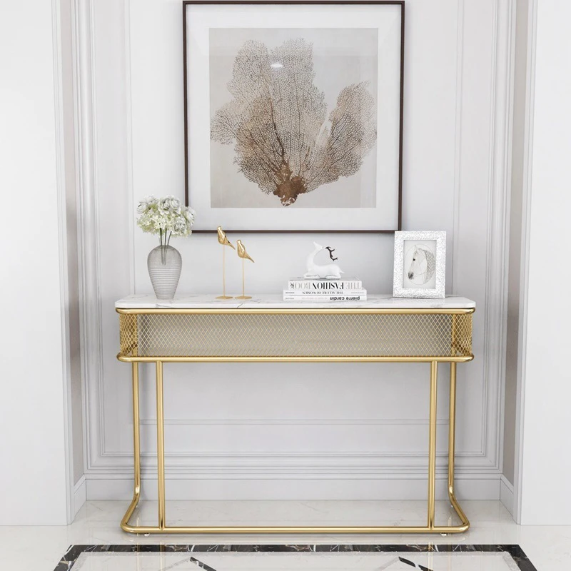 Custom, Nordic modern furniture living room decoration metal stainless steel side table console