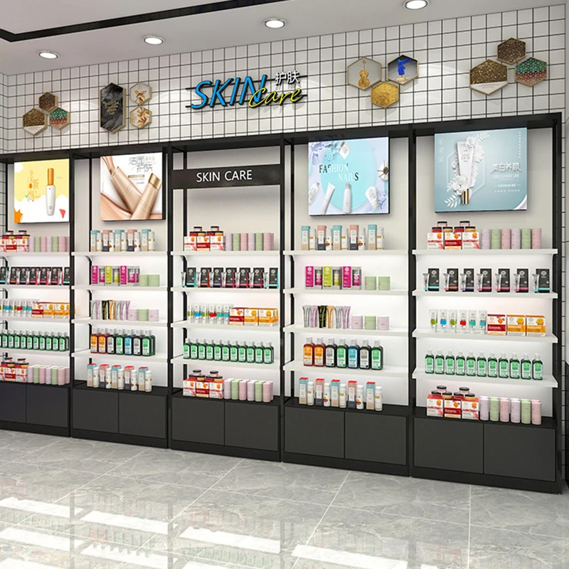 custom，Retail Grocery Supermarket Multifunctional Double Sided Equipment Miscellaneous Shelves Commodity Display Rack