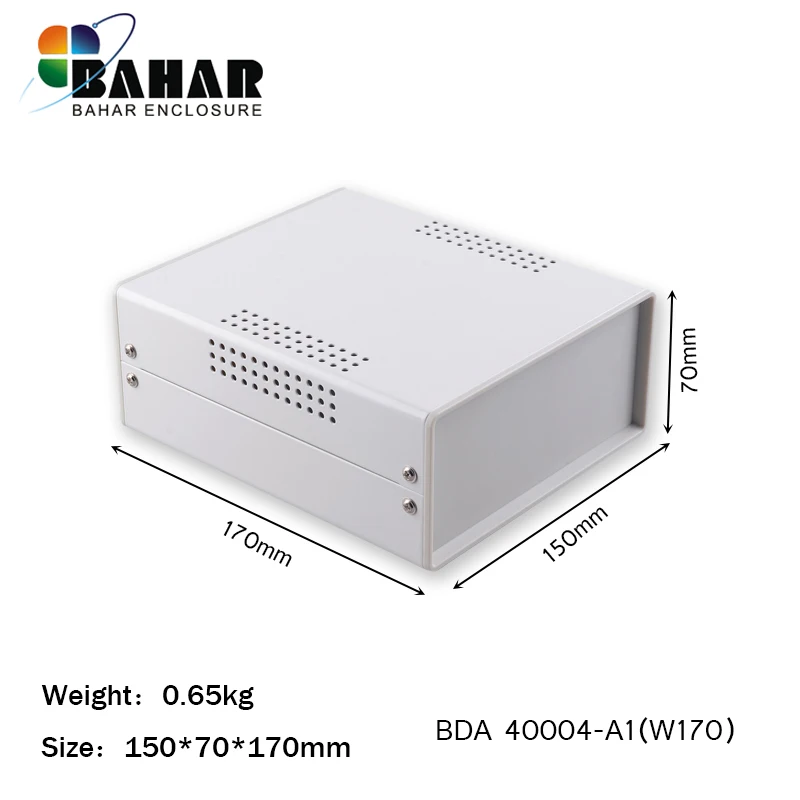 Top-Quality Bahar Enclosure Iron Desk Top Shell with flat Cover Model BDA 40004 iron Metal Enclosures Cases For Power Supply