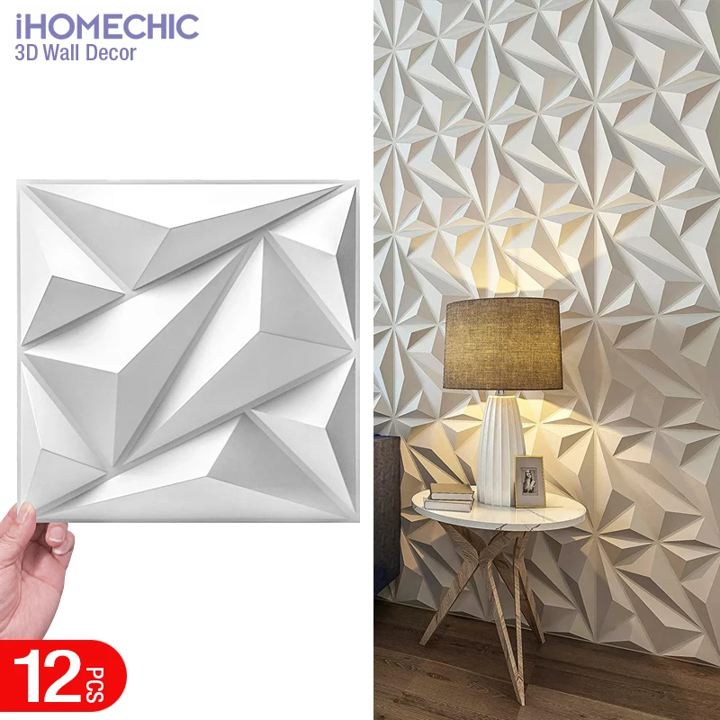 12pcs Esports Games 3D Art Wall Panel PVC Waterproof 3D Wall Sticker Decor Tiles Diamond Design DIY Home Decor 11.81''