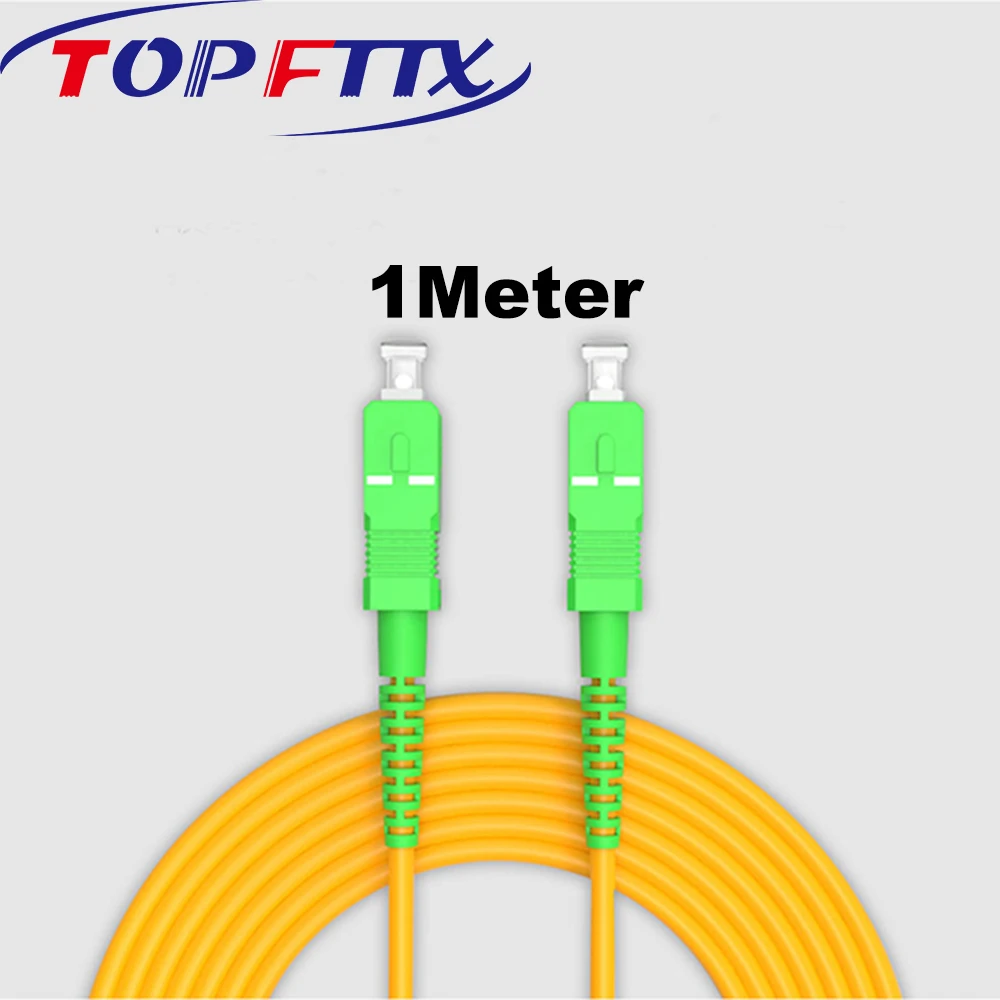 1 Meter SC/APC-SC/APC SM G652D SX Core 3.0mm Fiber Optic Patch Cord With Yellow LSZH Jacket For FTTH
