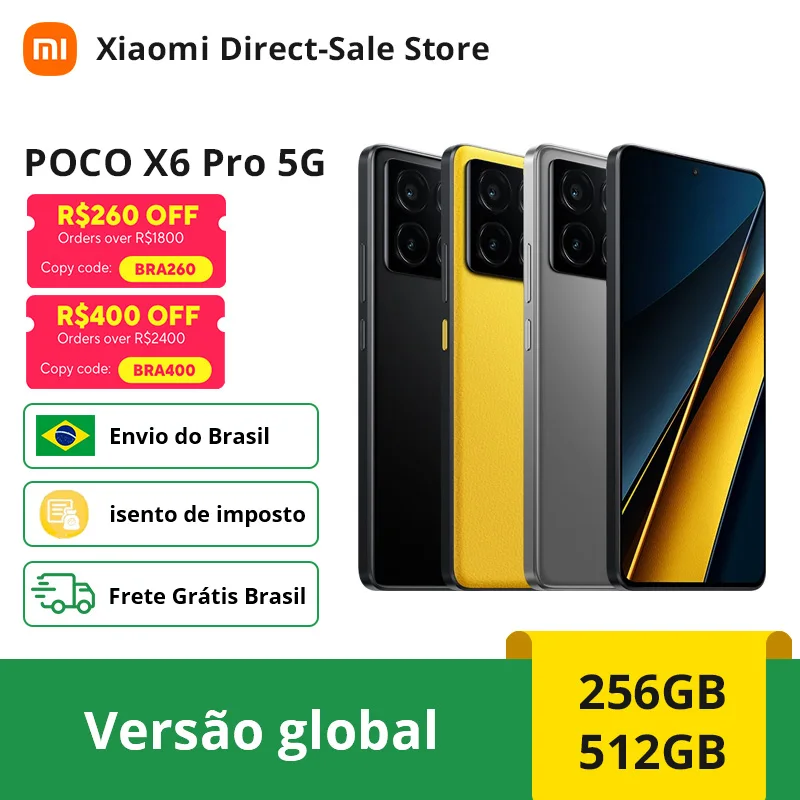 Global Version POCO X6 Pro 5G 256GB/512GB 120Hz 1.5K Flow AMOLED DotDisplay 64MP triple camera MTK Dimensity 8300-Ultra NFC