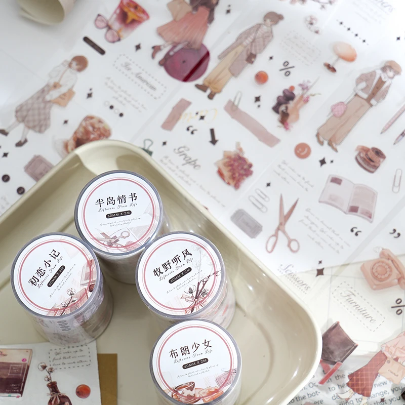 6PCS/LOT Life scraps series cute lovely decorative PET tapes