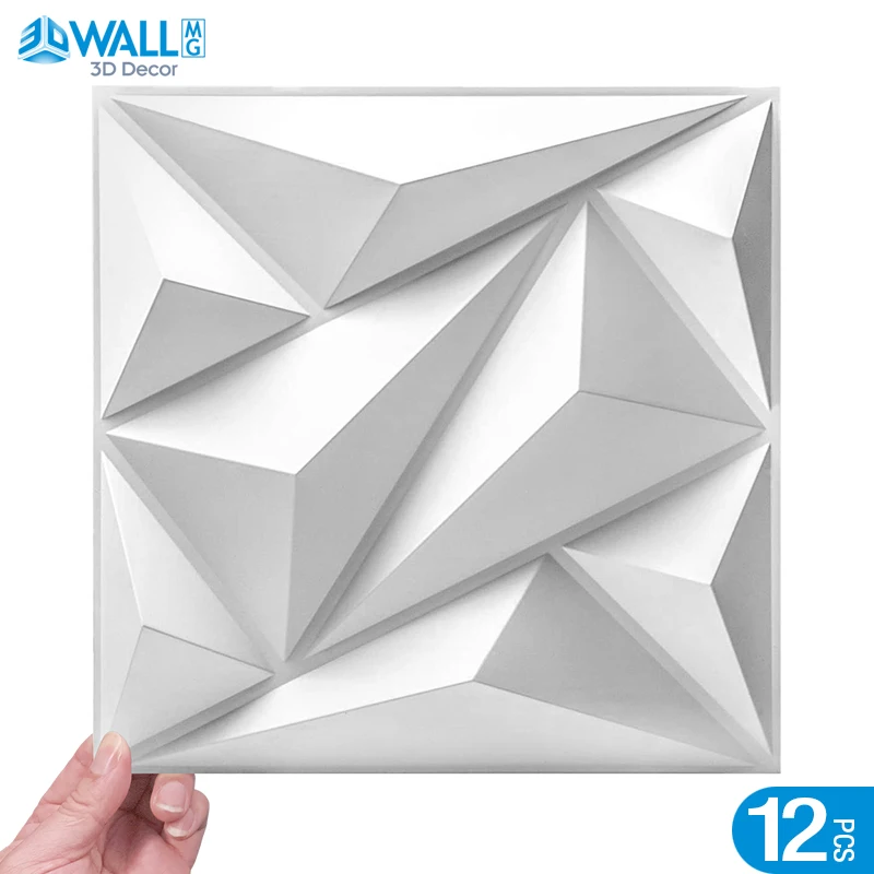 12 Pcs Super 3D Art Wall Panel PVC Waterproof renovation 3D wall sticker Tile Decor Diamond Design DIY Home Decor11.81'&apo