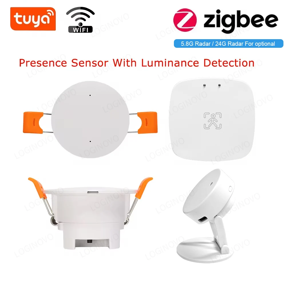 Zigbee 3.0 Human Presence Sensor Tuya Wifi MmWave Radar Detector Smart Home Motion Sensor With Intensity Detection