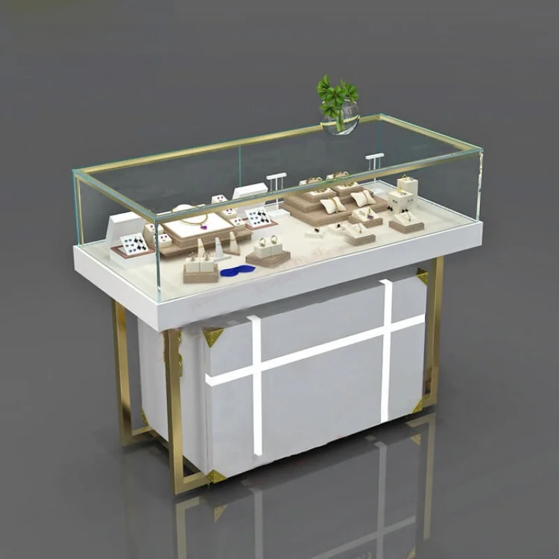 Custom, High end wood glass showcase cabinet jewelry display cabinet