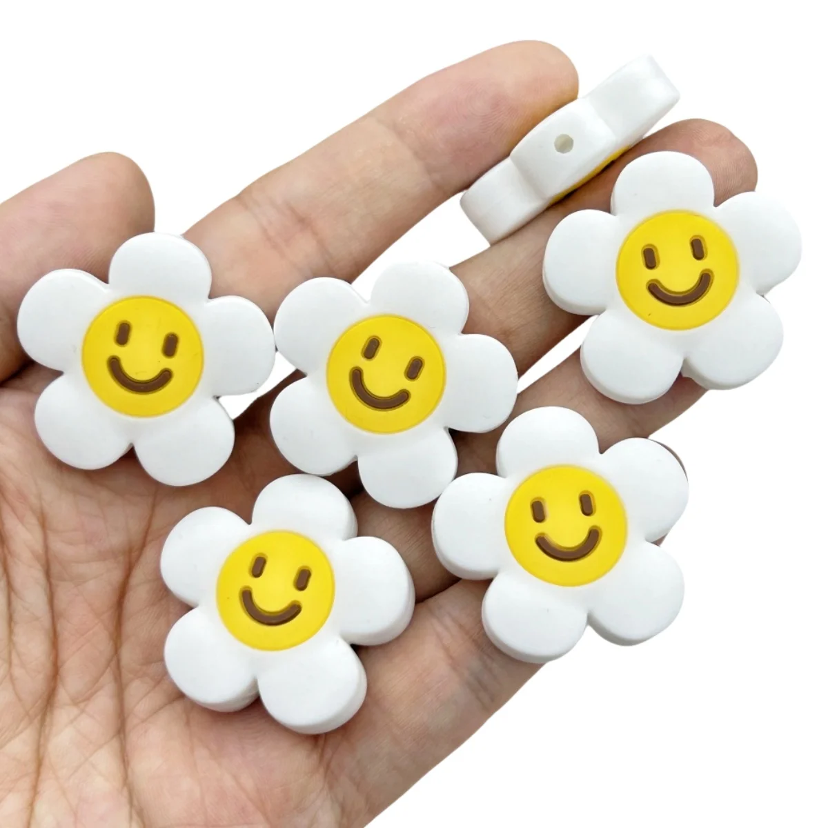 10PC Baby Silicone Bead Cute Flower Beads Teethe Baby DIY String Pen Bead Nipple Chains Jewelry Accessories Teethe Focal Beads