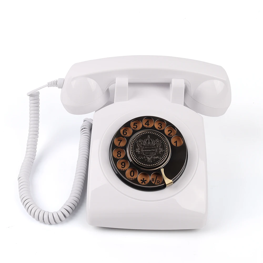 Wedding Audio Guestbook Antique Audio Telephone Metal Rotating Dial Vintage Telephone Voice Message Mailbox Blessing White