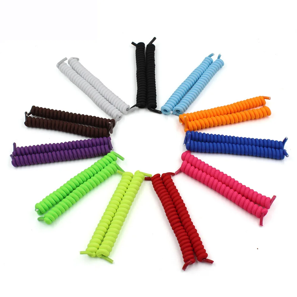 1 Pair Spring Shoelaces Sneakers Colorful No Tie Shoe Laces Fashion Shoestring for Adults Casual Shoes 15cm Shoe Accessories
