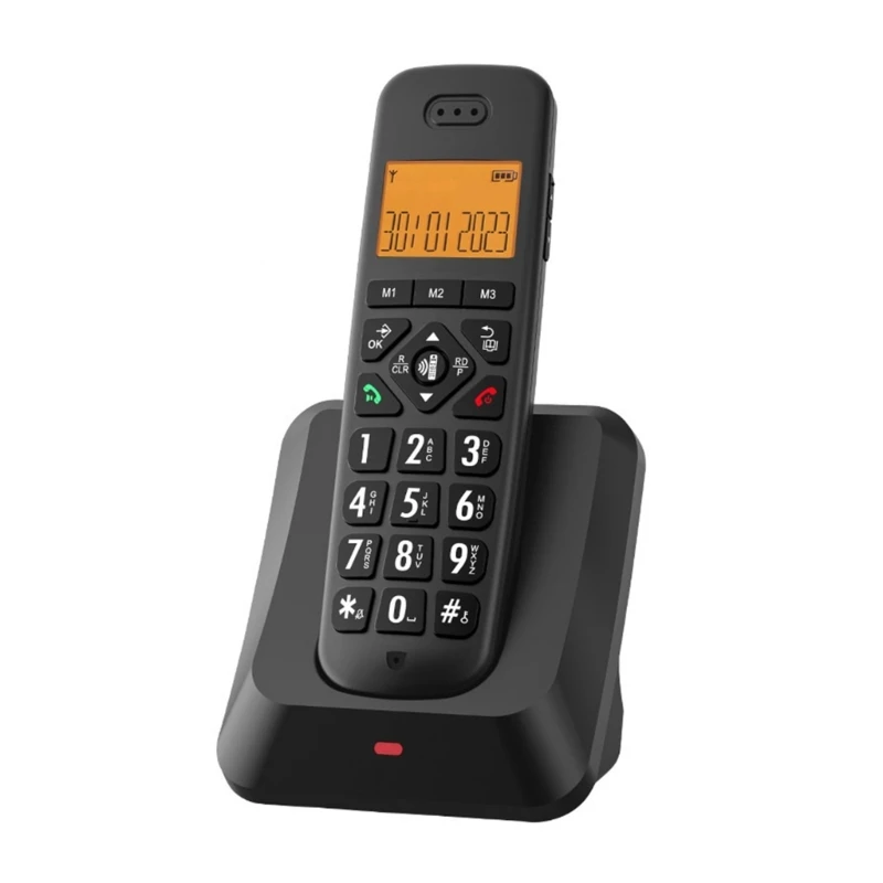 D1011 Digital Cordless Handheld Phone Large LCD for Business Offices Home Low Radiation Telephones