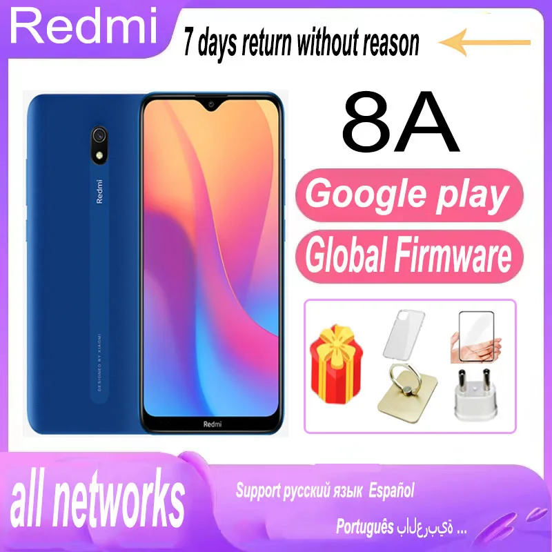 Smartphome Xiaomi Redmi 8A Global firmware with Phone ,4GB 64GB Battery 5000mAh Snapdargon 439 12MP Camera Mobile Phone