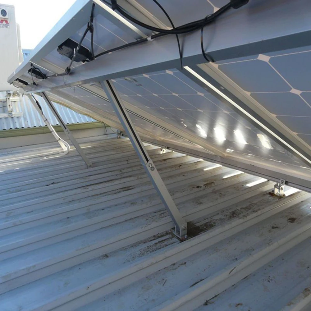 Solar Panel Foot Mount Silver Tilt Angle Adjustable Aluminum Alloy Flexible Kit Photovoltaic Bracket Practical