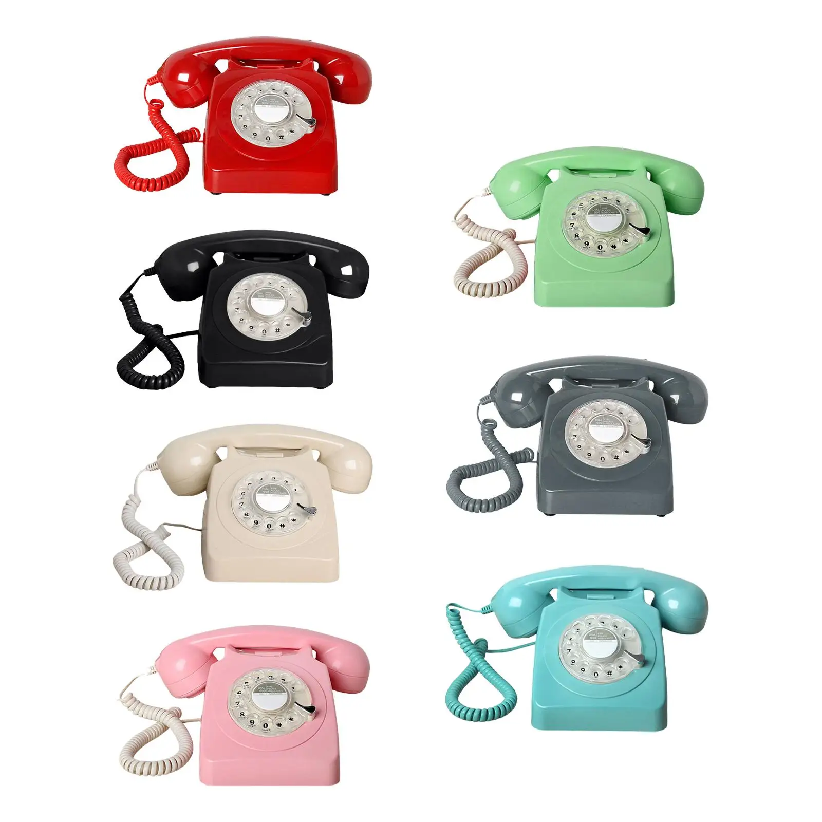 Vintage Style Rotary Phone 1960'S Retro Phone Old Style Retro Landline Phone