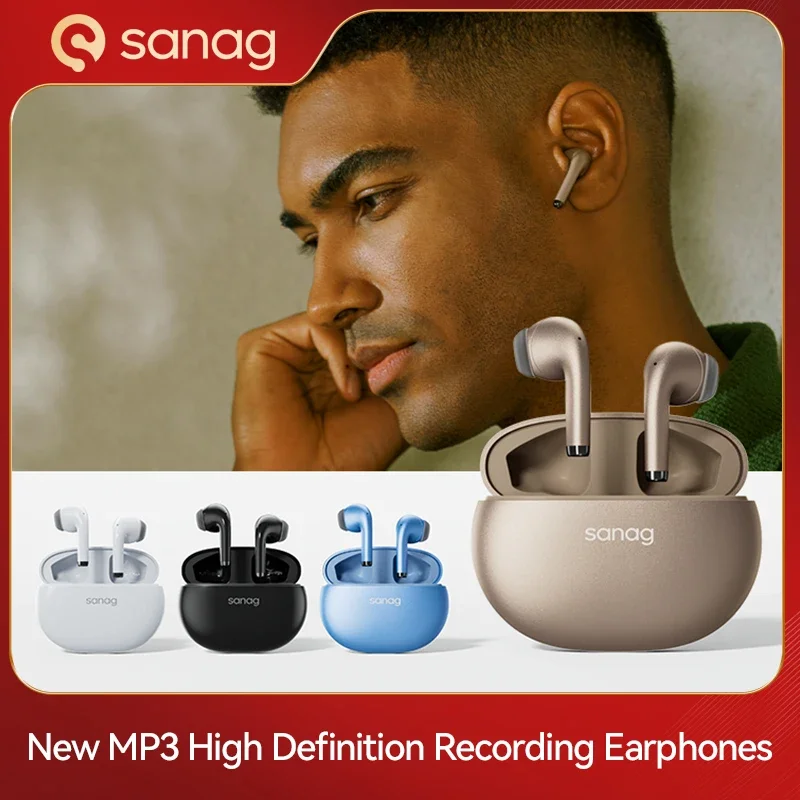 Sanag T81s Bluetooth Headset Offline Listening with High-definition Recording Function 13MM High Rebound Dynamic Diaphragm