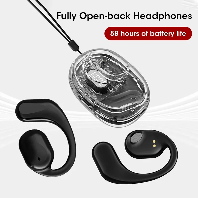 Niye New Bluetooth 5.3 Open Ear Headphones Air Conduction Earhook Wireless Sport Earphones with Mic Long Standby 350mah Headset